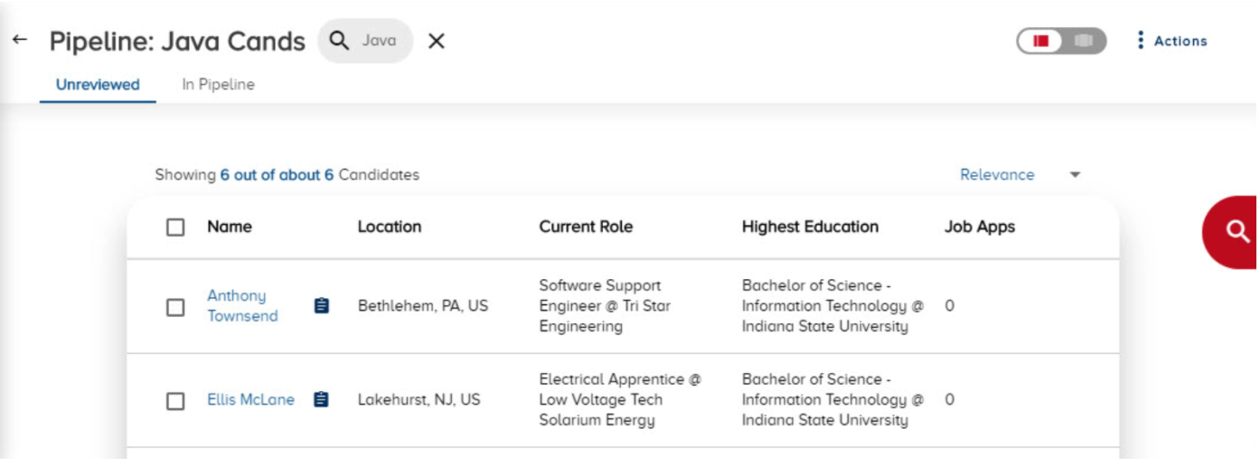 The pipeline view in the iCIMS ATS—one of the popular ATS systems