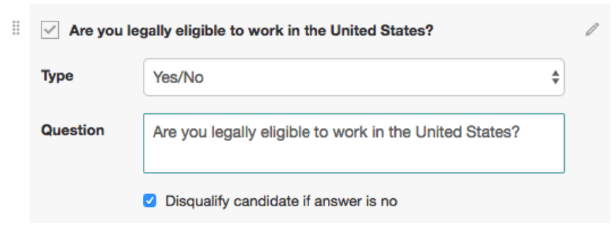 Setting up a knockout question in Workable.